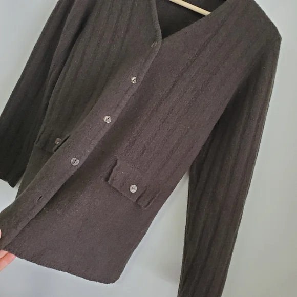 Vintage Small Sweater Tristan And Iseut Wool Cardigan Forest Green V-neck Button - Picture 8 of 16